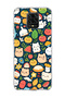 Redmi Note 9 Pro Compatible Cat Fruit Navy Blue Printed Transparent Phone Case