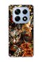Redmi Note 14 Pro 4g Compatible Leopard Gold Collage Printed Transparent Phone Case