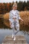 Italian White Hooded Camouflage Jacket with Pockets and Sequins on the Back Oversize Woven Jacket 92 75 - 3