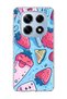 Redmi Note 14 Pro 4g Compatible Strawberry Ice Cream Blue Printed Transparent Phone Case