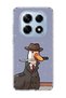 Redmi Note 14 Pro 4g Compatible Transparent Phone Case with Detective Hat and Goose Print