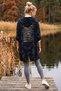 Italian Black Hooded Camouflage Jacket with Pockets and Sequins on the Back, Oversize Woven Jacket 92 75 - 7