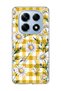 Redmi Note 14 Pro 4g Compatible Daisy Yellow Plaid Printed Transparent Phone Case