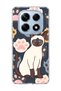 Redmi Note 14 Pro 4g Compatible Transparent Phone Case with Siamese Cat Paw Print