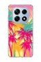 Redmi Note 14 Pro 4g Compatible Pink Yellow Palm Printed Transparent Phone Case