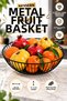 Black Modern Deep Metal Fruit Bowl