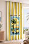 La Dolce Vita Written Lemon Tree and Scooter Patterned Digital Printed Single Wing Background Curtain (Throw Pillow Included) - 2