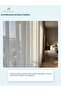 Vertical Corded Striped Tulle Curtain, 1/3 Dense Pleats, Off-White Glitter - 3