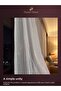 1/3 Dense Pleated Silver Glitter Detailed Off-White Vertical Striped Tulle Curtain - 7