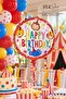 Round Circus Theme Foil Balloon with Happy Birthday Written Circus Birthday Balloon 45cm - 2