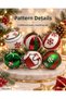 Set of 6 Red Green White Christmas Balls – Christmas Tree Ornaments with Snowflake and Santa Claus Patterns, Noe - 5