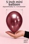 Mirror Burgundy (Burgundy) 5 Inch 100-Pack Chrome Mini Latex Balloons - 2