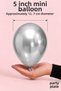 Mirror Silver 5 Inch 100-Pack Chrome Mini Latex Balloons - 2