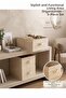 3 Pieces Cream Fabric Foldable Closet Organizer Box 45X30X20 cm |   Clothing and Garment Organizer Storage Box - 2