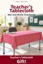 Red and White 15-Piece Elastic Tablecloth, 100X140 cm Teacher Tablecloth Gift - 2
