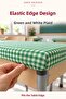 Green and White 15-Piece Elastic Tablecloth, 100X140 cm Teacher Tablecloth Gift - 4