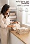 3 Pieces Cream Fabric Foldable Closet Organizer Box 45X30X20 cm |   Clothing and Garment Organizer Storage Box - 6