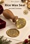 Christmas Themed Wooden Brass Candle Seal - 2.5 cm Diameter, Star Patterned Merry Christmas Printed Seal