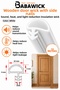 Wooden Door Weatherstrip White Sound, Heat, and Light Reduction Insulation Seal with Side Tabs 10 Meters
