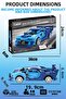 Blue Race Car with 325 Blocks 2.4Ghz Remote Control - Bluetooth Controlled Via Mobile App Bpa-Free Quality Abs Plastic Technical Building Blocks Toy Set - 5
