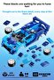 Blue Race Car with 325 Blocks 2.4Ghz Remote Control - Bluetooth Controlled Via Mobile App Bpa-Free Quality Abs Plastic Technical Building Blocks Toy Set - 3
