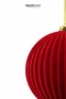 Christmas Tree Ball Sectioned Patterned Velvet Red Ball 15 cm - 2