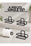 Wall Adhesive Wc Paper Holder Black Metal 4 Pieces Toilet Paper Roll Hanger -