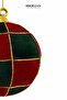Christmas Tree Ball Checkered Pattern Claret Red Green 15 cm - 2
