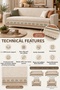 Multi-Purpose Modern Bohemian Velvet Sofa Cover, Sofa Bed Cover Set with Non-Slip Foam 3,3,1,1 - 5