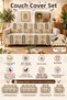 Multi-Purpose Modern Bohemian Velvet Sofa Cover, Sofa Bed Cover Set with Non-Slip Foam 3,3,1,1 - 5