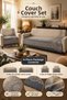 Multi-Purpose Modern Bohemian Velvet Sofa Cover, Sofa Bed Cover Set with Non-Slip Foam 3,3,1,1