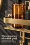 Easy-To-Install Premium Gold Bathroom Organizer Shower Shelf, Metal Shampoo Holder Organizer with Adhesive Soap Dish Compartment - 3