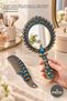 5-Piece Peacock Foldable Mirror and Comb Set – Large Size Foldable Design, Pocket and Bag Use, Mirror Comb Foldable Compact