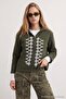 Khaki Knitted Sweatshirt Twoaw27Sw00181