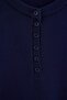 Wardrobe Essentials Navy Blue Crew Neck Buttoned Knitwear Large Size Sweater Tbbaw27An00084 - 3
