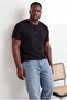 Big Size Black Regular/Comfortable Fit Buttoned Collar Knitted T-Shirt Tmnss26Bf00015 - 2