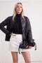 White Belt Buckle and Cut Out Detailed Mini Short Skirt Twoss26Et00240 - 2