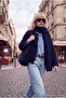 Navy Blue Soft Textured Oversize Knitwear Cardigan Twoaw27Hi00015 - 2