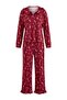 Burgundy Collar and Ruffle Detailed Soft Tuşe Pointel/Ribbed Knitted Pajama Set Thmaw27Pt00148