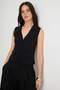 Black Regular Lace Detailed V-Neck Regular Crepe Knitted Vest Twoaw27Ye00026