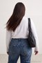 Beyaz %100 Kalın Pamuklu Basic Bisiklet Yaka Oversize/Geniş Kalıp Örme T-Shirt TBBAW27BF00003 - 4