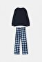 Navy Blue Boys' Textured Pajama Set Tkdaw27Pt00038 - 7