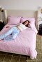 Double Floral and Line Patterned Elasticized Sheet Duvet Cover Set 200X220Cm Tphaw27Ckn00017 - 3