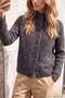 Wardrobe Essentials Anthracite Wool Soft Textured Oversize High Neck Knitwear Cardigan Twoaw27Hi00072 - 3