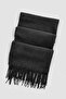 Anthracite Soft Textured Women's Tassel Scarf Takaw27At00017 - 3
