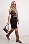 Dark Brown Velvet Shorts & Bermuda Shorts Twoaw27Sr00041