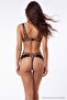 Black Thin Strap Leopard Print Lace Detailed Cupless Underwear Set Thmaw27Cc00033 - 3