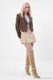 Beige Staple Detailed Denim Shorts Skirt Twoaw27Et00119 - 4