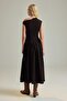 Brown Skater/Skirt Waist Open Pleated Maxi Woven Dress Twoaw27El00198 - 3