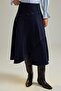 Dark Blue Layered Midi Denim Skirt Twoaw27Et00006 - 2